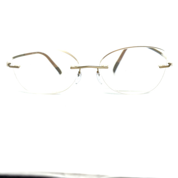 Silhouette Eyeglasses 5540 70 8640 17-140 Rimless Tan Plastic Frames H19017 - Picture 1 of 4